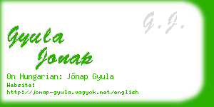 gyula jonap business card